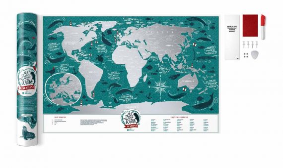 〚Travel Map® MARINE World〛Buy marine world map in 1DEA.ME® Gift Store